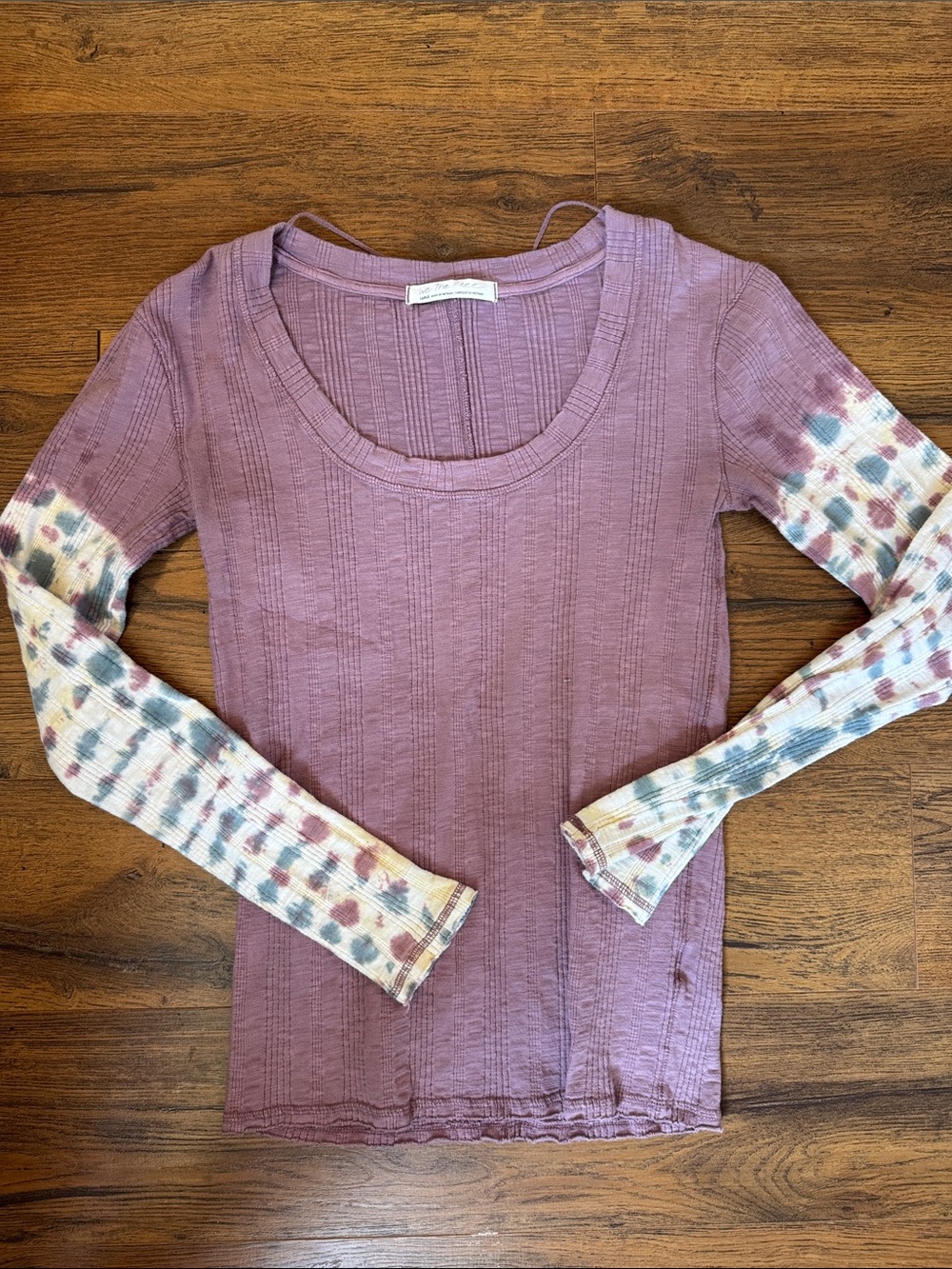 We The Free Thermal Top with Tie-Dye Sleeves